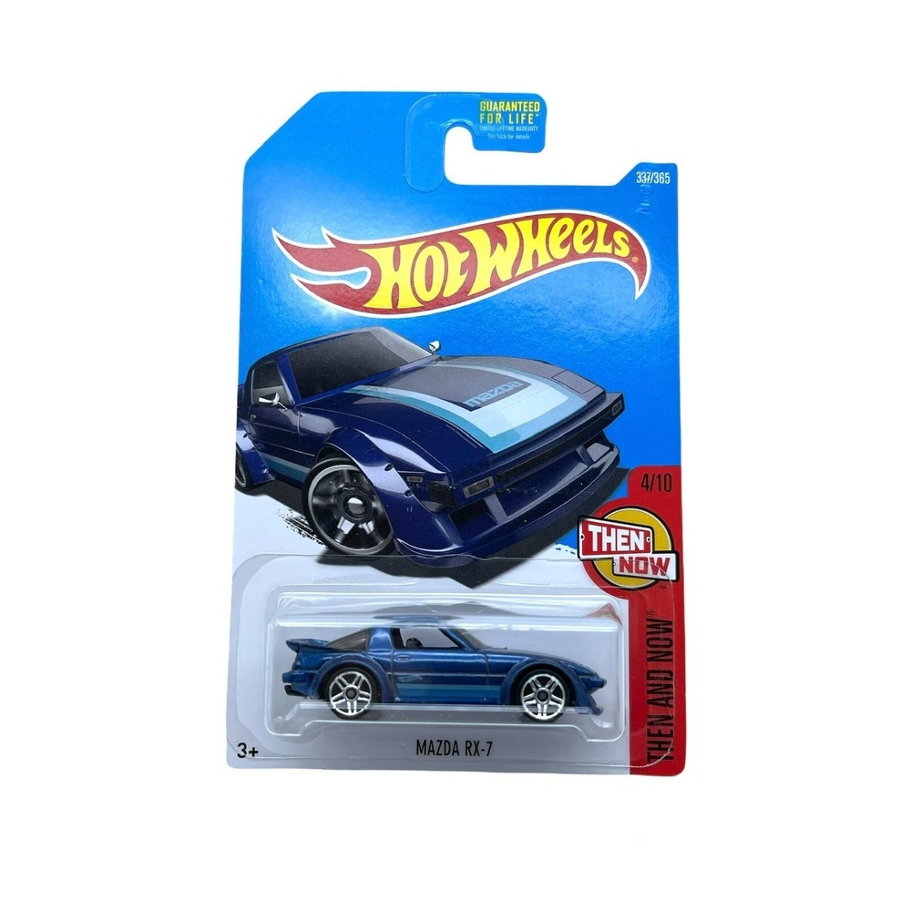 Hot Wheels Mazda RX-7 Sports Car‎ Blue Diecast 1/64 Scale Then & Now 4/10 2015